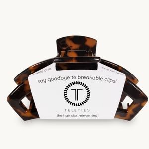 Teleties Open Tortoise Medium Hair Clip| Open Style/Hair Can Be Seen| New W Tags